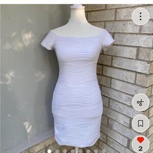 Brat Star Textured White Mini Dress